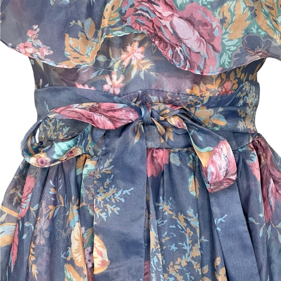 Selkie Printed Romance Novel Princess Puffy Off the Shoulder Floral Maxi Gown| S - Picture 8 of 13